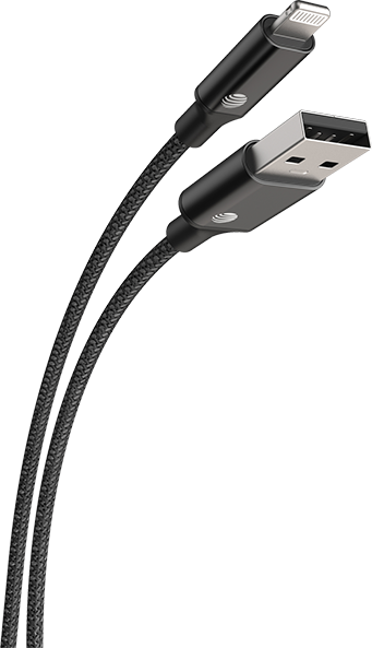 AT&T 4ft USB A to Lightning Cable - Black